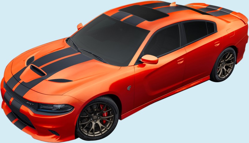 2015-17 Dodge Charger Hellcat Dual Stripe Decal Kit with Sunroof - Click Image to Close